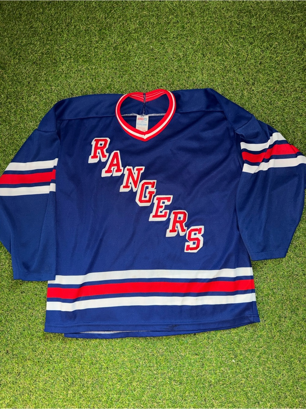 CCM Blue Hockey Jersey with Red and White Trim